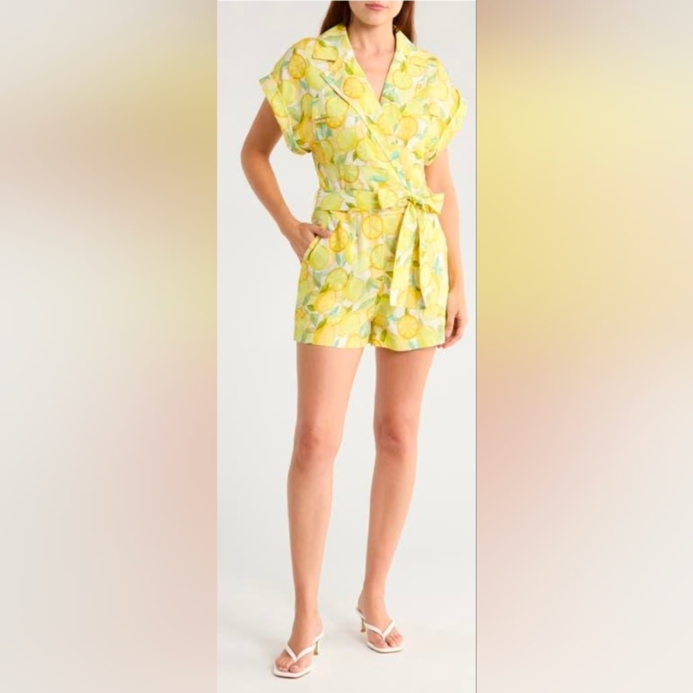 Avec Les Filles Lemon Pattern Pants
